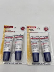 Aquaphor Lip Protectant + Sunscreen SPF30 two .35 fl oz 10 ml tubes - Lot of 2 - Picture 1 of 6