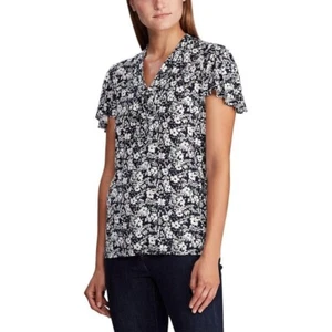 NEW Lauren Ralph Lauren Varetta Slim Flutter-Sleeve V-Neck Top Large - Picture 1 of 2