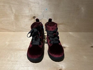 NWT Cat And Jack Toddler Size 8 Burgundy Velvet Boots - Picture 1 of 11