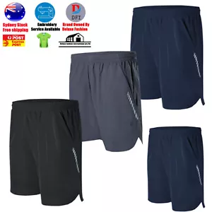 Mens Running Gym Shorts Pants With Reflective Breathable Sport Training Short - Picture 1 of 7