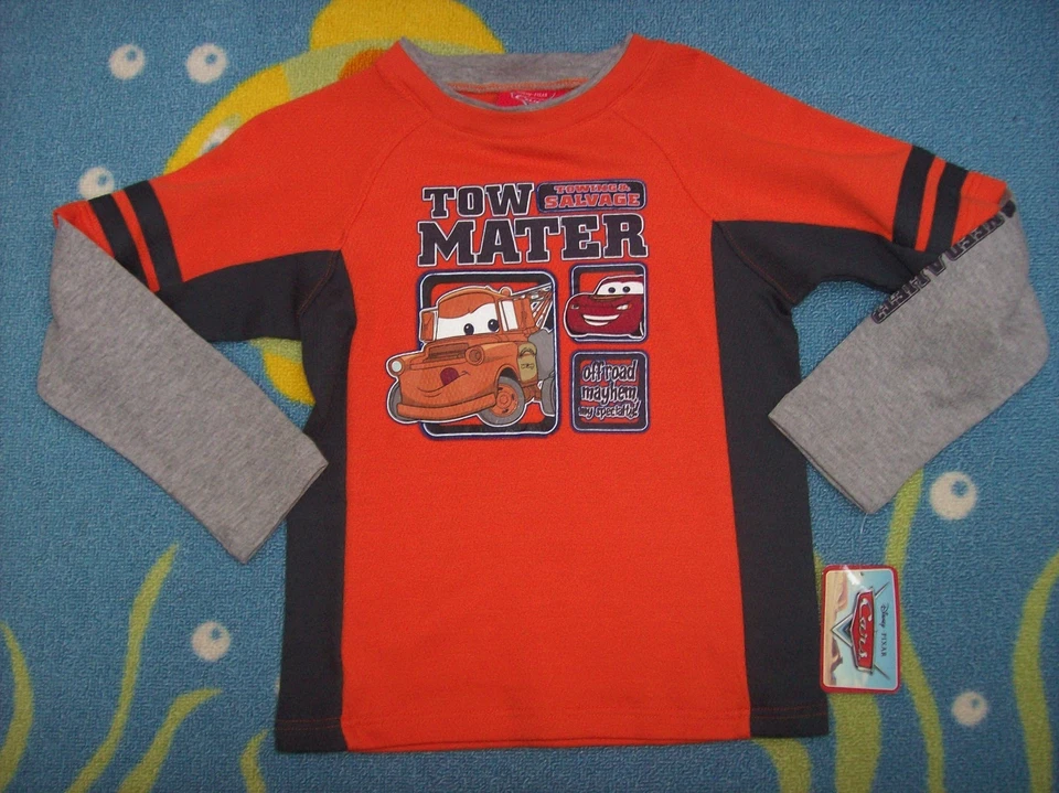 Camisa Cars Niños Gráfica Cuello Redondo Manga Larga Dos Fer 7 Remolque Mater Naranja Nueva Foto 1 de 1