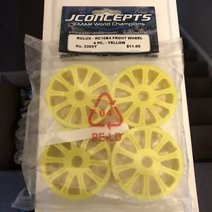 JConcepts RULUX RC10 B4 4 ruedas delanteras amarillas para Team Associated y X6 - Imagen 1 de 3