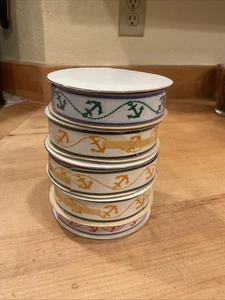 5 Rolls (10 Yds Ea)Vintage Grosgrain Ribbon Anchor Ribbon Craft Ribbon - Picture 1 of 2