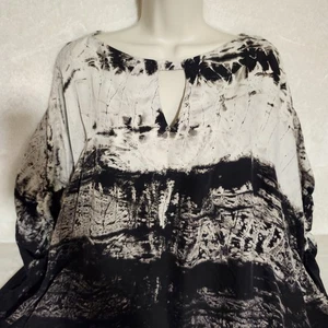 IC by Connie K Bluse Damen 1X schwarz beige Fledermaus Oberteil Smokey Art - Bild 1 von 15
