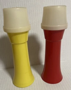 VTG Tupperware Ketchup and Mustard Pump Dispensers & Lids COMPLETE - Picture 1 of 6