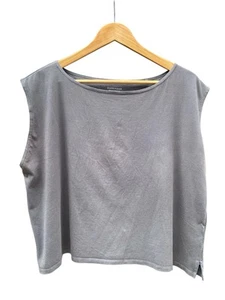 Eileen Fisher Boxy Tank Top SZ Large Brown 90% Organic Cotton Knit Stretch - Picture 1 of 4