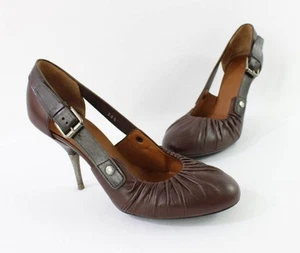 Dries Van Noten Women's Brown Leather Pump Heel Shoe Size 38.5 US 8.5 - Picture 1 of 6