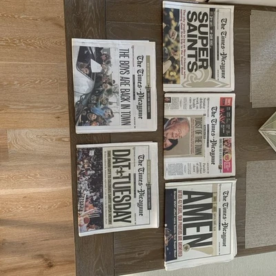 2010 New Orleans Saints Lot of (5) Road to Super Bowl Newspapers, Never Read. - Image 1 of 4
