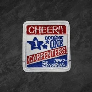 1993 Carpenters Cheer Patch “Number One” Red White Blue Vintage Iron-On Square - Picture 1 of 5
