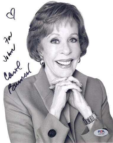 CAROL BURNETT HAND SIGNED 8x10 PHOTO        AWESOME POSE      TO JOHN       PSA Cover