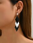 Black  White  Dangling Light Weight Party Fashion Earrings