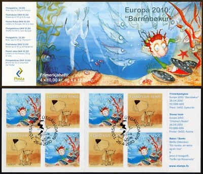 Faroe Stamp Booklet #43 2010 Europa Children's Books Self-Adhesives FDC - Image 1 of 3
