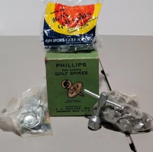 PINCOS DE GOLF DE METAL CON BLOQUEO DE LEVA PHILLIPS DE COLECCIÓN CON CAJA ORIGINAL Y HERRAMIENTA DE LLAVE - Imagen 1 de 2