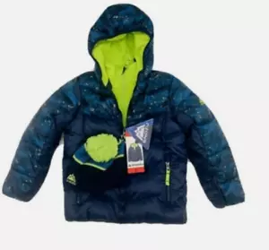Snozu BOYS Fleece Inner Bib Puffy Down Jacket and Knit Hat(BLUE 5)NWT - Picture 1 of 1