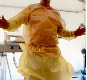 Disposable Isolation PPE Medical Dental Gown Large, Yellow Elastic Cuff -20 Pack - Picture 1 of 4