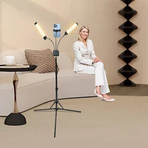 Lámpara de extensión de pestañas LED tatuaje salón de uñas luz de trabajo + soporte para teléfono móvil 40W - Imagen 1 de 14