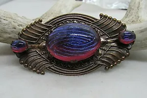 BROCHE DE RESPIRACIÓN DRAGONES DE COLECCIÓN ESTILO ART DECO 3 PIEDRAS - Imagen 1 de 6