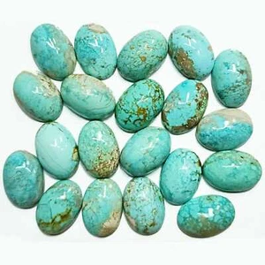 50013.9 - 13 x 9 mm Oval Cut Turquoise Cabochons Very Rare Natural Untreated - Picture 1 of 8