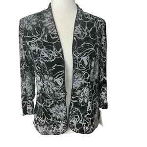 Vintage Alex Evenings Strickjacke Gr. M vorne offen schwarz silber Cocktail Party - Bild 1 von 8