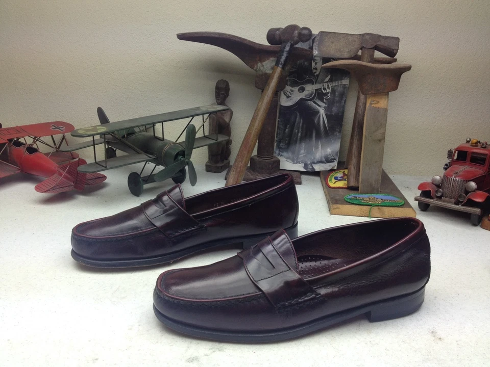 ZAPATOS MOCASINES DE CONDUCCIÓN DE CUERO BORGOÑA DEXTER HECHOS EN DOMINICANA [EN PENNY 12D Foto 1 de 1