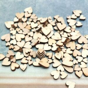 100pcs 4 Sizes Mixed Rustic Wooden Love Heart Wedding Table Scatter Decoration