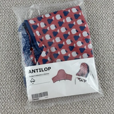 Funda Cojín Silla Alta Ikea Antilop Cremallera Rojo Blanco Azul Fruta Manzanas NUEVO Foto 1 de 2