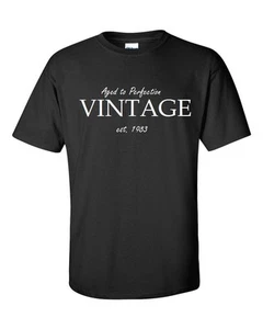 Aged Perfection Vintage EST 1983 Cotton T-shirt Funny Birthday Gift Shirt S -5XL - Picture 1 of 2