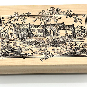 Rubber Stamp Large Home Mansion French Country Magenta 09136R 1999