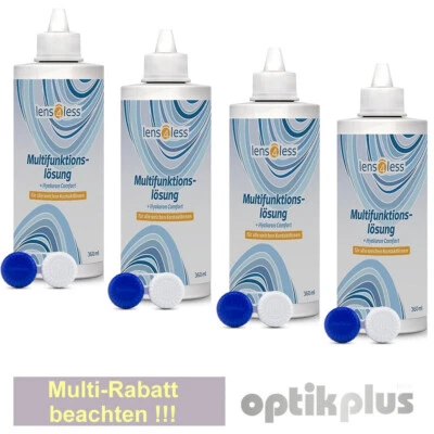 lens4less Multifunktionslösung mit Hyaluron - 4x360ml - für Weichlinsen [1885]