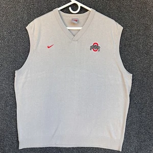 Vintage Ohio State Buckeyes Gilet Uomo XL Grigio Nike Team Maglione - Foto 1 di 5