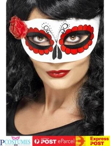 Mexican Day Of The Dead Eye Mask Senorita Sugar Skull Costume Accessory - Picture 1 of 1