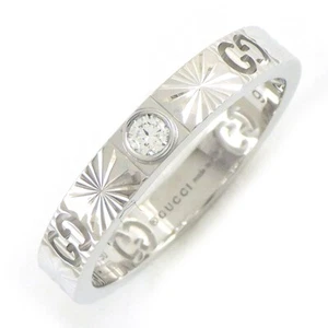 GUCCI Ring Icon Amor GG Logo Herz 1 Punkt Diamant 750(18K) Weißgold #9 US4,75 - Bild 1 von 8