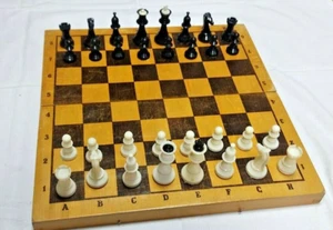 Chess USSR Vintage Soviet carbolite plastic 1970x wooden box - Picture 1 of 12