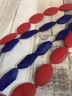 2 x Vintage Necklaces 50s 60s Faceted Rubber Beads Blue & Red 24