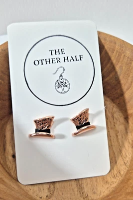 Pendientes Sombrero Sombrerero Loco Disney - Tono Oro Rosa - Alicia en el País de las Maravillas - Oficial Foto 1 de 3