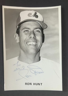 RON HUNT ~ Signed/Autographed 5x7 Photo ~ Montreal Expos ~ No COA - Image 1 of 4