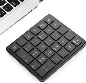 Bluetooth Number Pad, 28 Keys Aluminum Rechargeable Wireless Numeric Keypad, Por - Picture 1 of 12