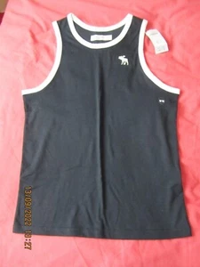 Abercrombie & Fitch Navy & White Sleeveless Vest - 9-10 yrs - BNWT!! RRP £13 - Picture 1 of 6