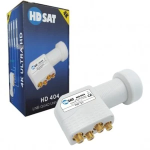 HD404 LNB Quad Full HD 4K Schüsselkopf 4 Ausgänge 01dB kompatibel Astra EUTELSAT - Bild 1 von 2