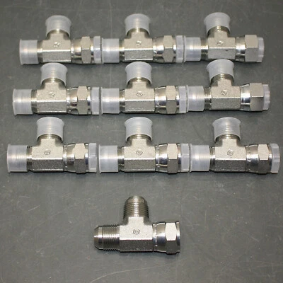 (10) Brennen Tee Fitting 6602-12-12-12-FG, 3/4" x 3/4" x 3/4" JIC, Steel - Image 1 of 4