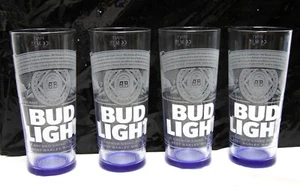 Bud Light 1pt glass x4 vgc - Picture 1 of 3