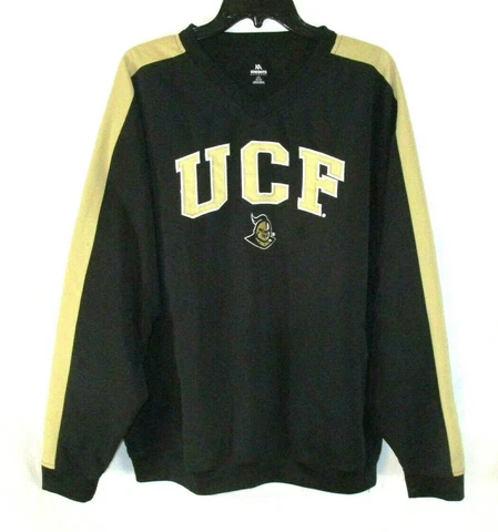 UCF Knights V Neck Spell Out Sewn Jacket Black Large Long Sleeve Men CBT7 Cover