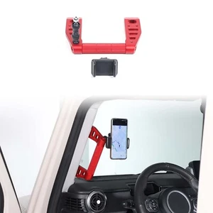 Red Alloy A Pillar Grab Handle W Mobile Phone Bracket For Ineos Grenadier 20-24 - Picture 1 of 24