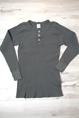 Vintage Great Land Green Thermal Waffle Knit Henley Long Sleeve Shirt Medium - Image 1 of 4