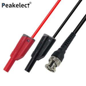 Peakelect BNC Q9 Male to Dual 4mm Stackable Shrouded Banana Plug Test Lead Cable - Picture 1 of 6