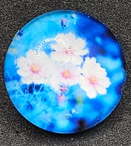 Daisy Flower Glass Button Charm for Noosa Ginger Snaps etc. Jewelry 18mm - Picture 1 of 3