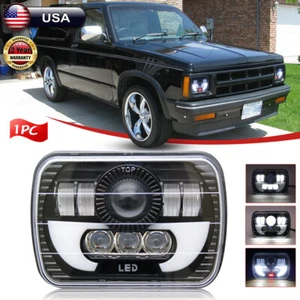 Black For Chevy S10 1982-1994 5X6 7x6" LED Headlight Light Bulbs Sealed Beam DRL - Picture 1 of 10