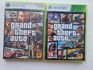 Grand Theft Auto V 5 + Grand Theft Auto 4 Xbox 360 - Picture 1 of 4
