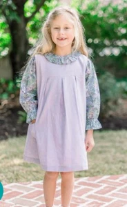 GRACE AND JAMES Cord Jumper/Floral Blouse Set - Lavender - NWT Girls 8 - Picture 1 of 3