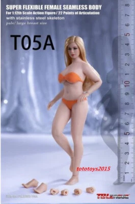 美国 TBLeague T05A 1/12 超灵活女式淡色无缝身体带头饰 — 第 1/4 张图片